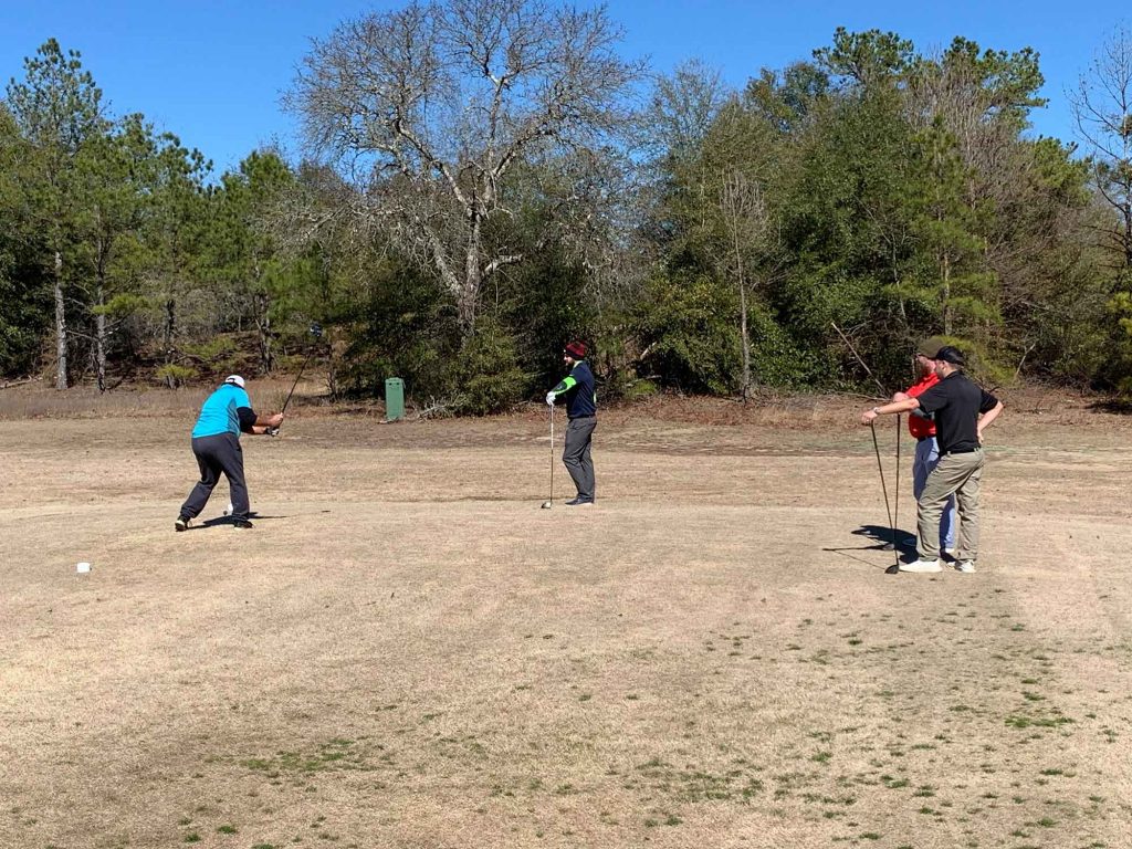 Players teeing off